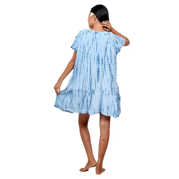 Robe de plage légère tie dye bleu