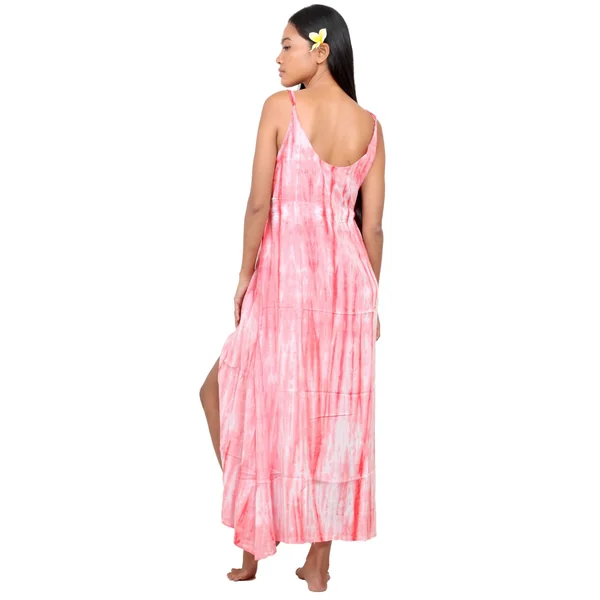 Robe de soirée d'été tie dye rose
