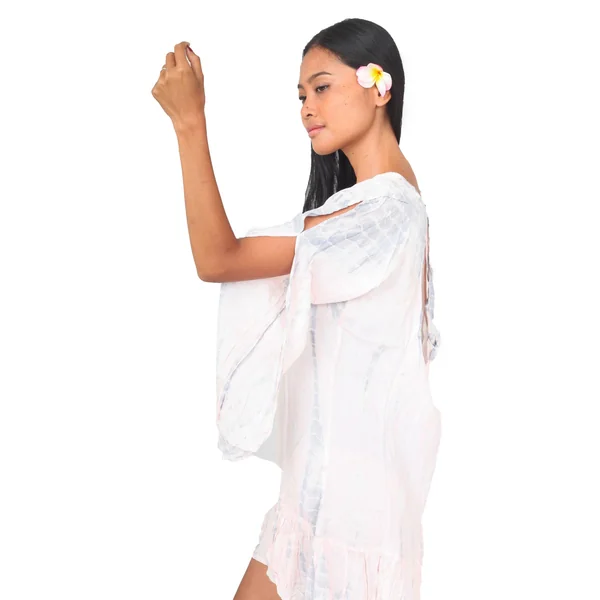 Robe d'été légère Tie Dye blanc