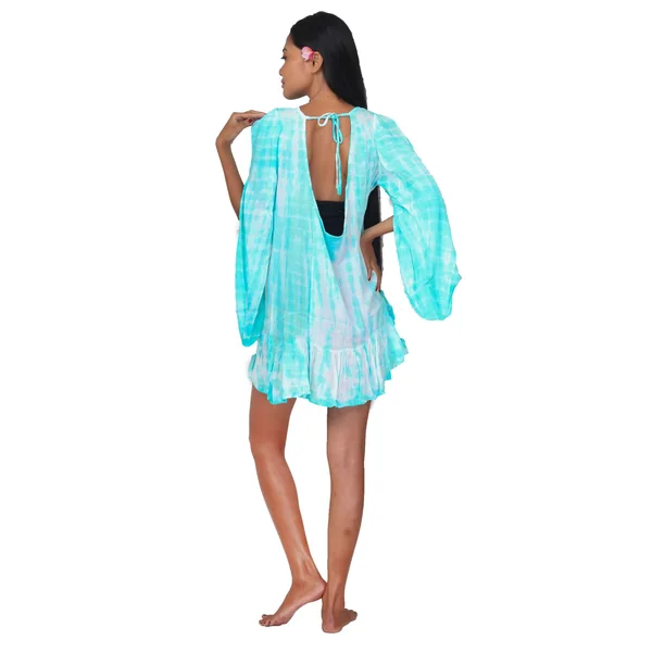 Robe d'été légère Tie Dye turquoise