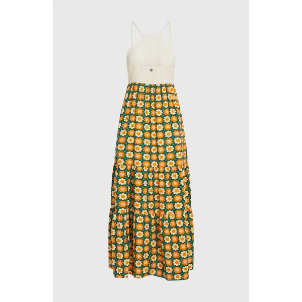 Robe longue O'Riginals | Green Retro Flower