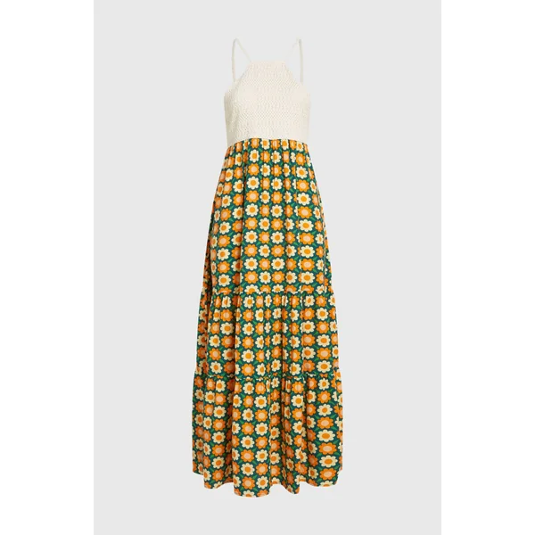Robe longue O'Riginals | Green Retro Flower
