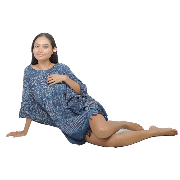 Robe paréo batik Java bleu nuit