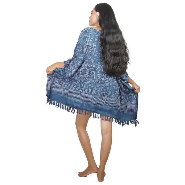 Robe paréo batik Java bleu nuit