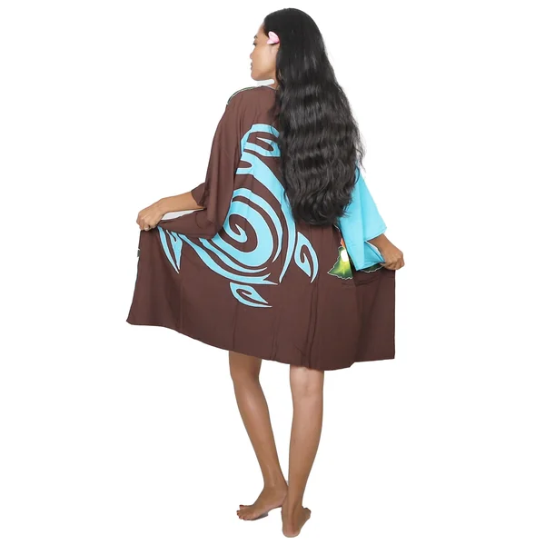 Robe paréos tortue et gecko marron