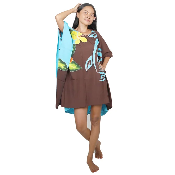 Robe paréos tortue et gecko marron