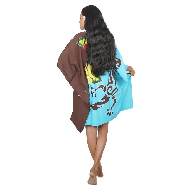Robe paréos tortue et gecko marron