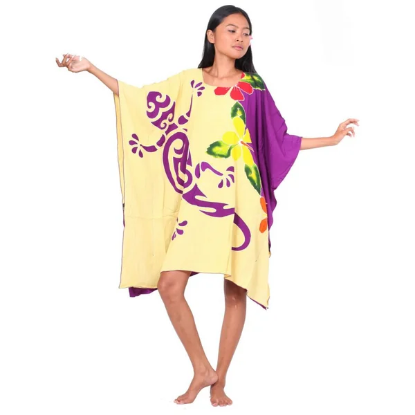 Robe paréos tortue et gecko violet