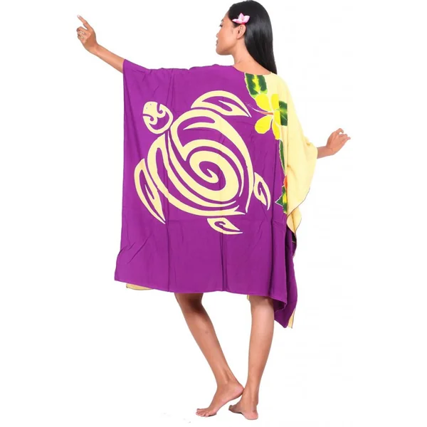 Robe paréos tortue et gecko violet