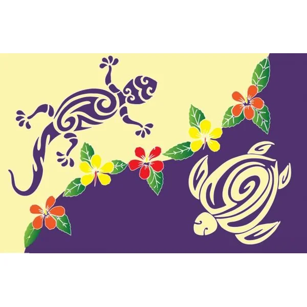 Robe paréos tortue et gecko violet
