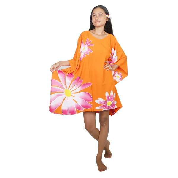 Robe peint main Ori tahiti orange