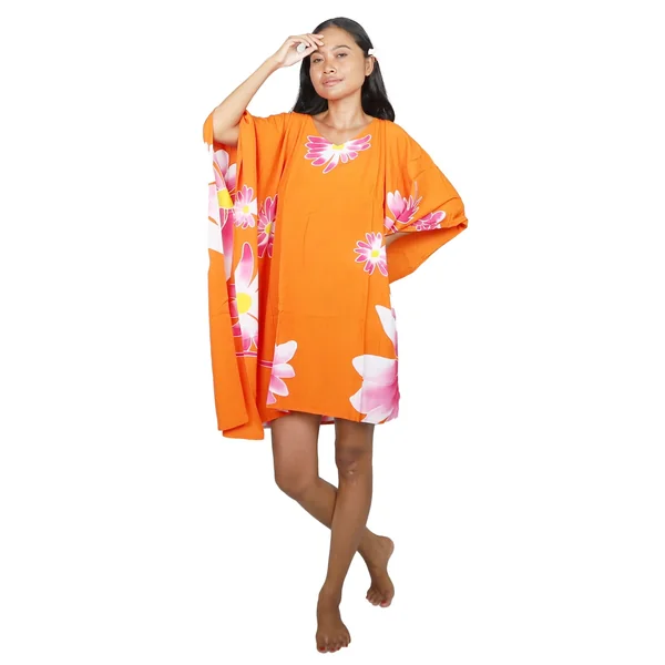 Robe peint main Ori tahiti orange