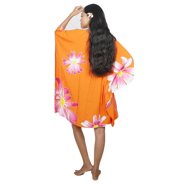 Robe peint main Ori tahiti orange