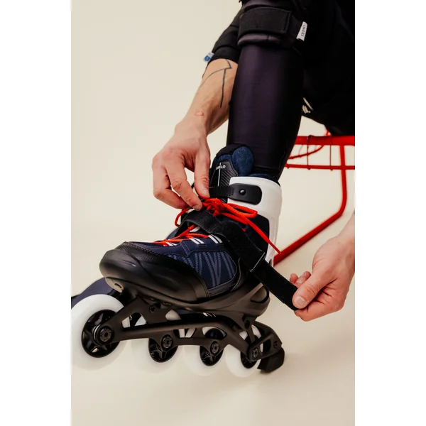 Roller fitness adulte fit500 bleu rouge