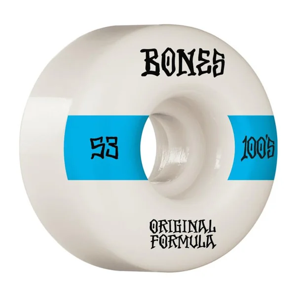 Roues skate BONES (x4) 100S V4 14 Wide Blanc 100A 53mm