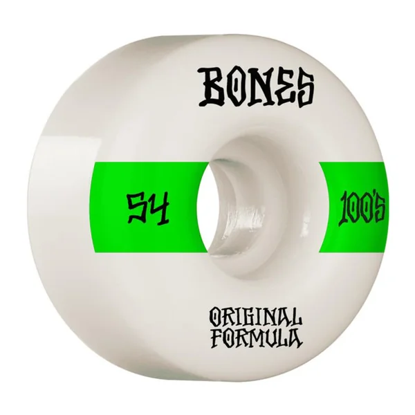 Roues skate BONES (x4) 100S V4 14 Wide Blanc 100A 54mm