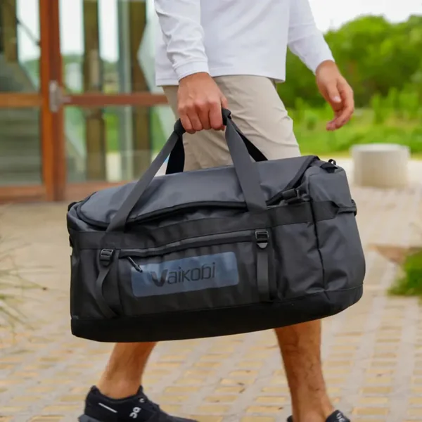Sac duffel etanche 55l noir vaikobi