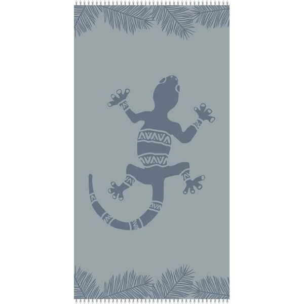 Serviette de plage gecko Zacapa gris