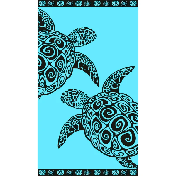 Serviette de plage turtles Bleu
