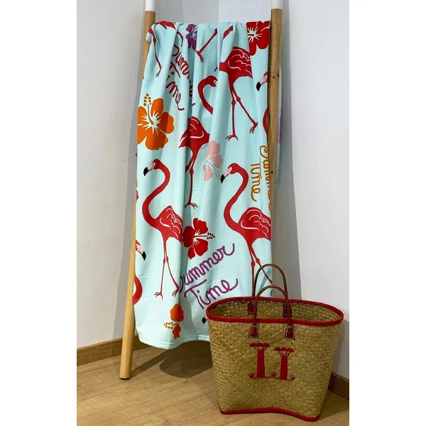 Serviette microfibre flamand rose Kamarina