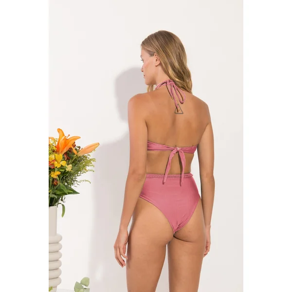Set Shimmer-Confetti Twist Belted-High-Waist