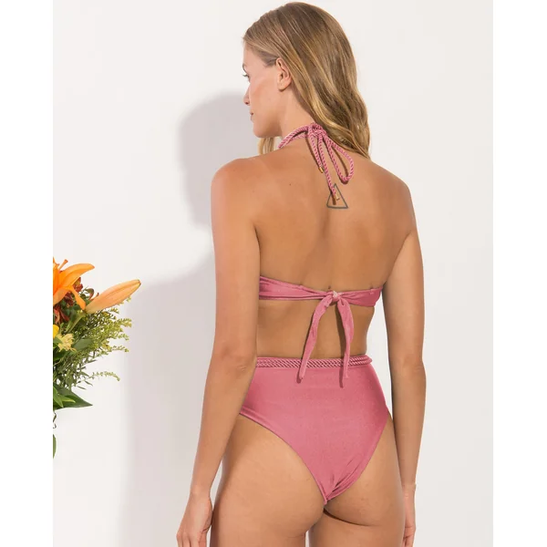 Set Shimmer-Confetti Twist Belted-High-Waist