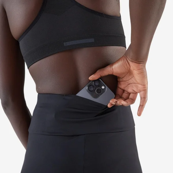 Short cycliste running femme - kiprun run 500 confort noir