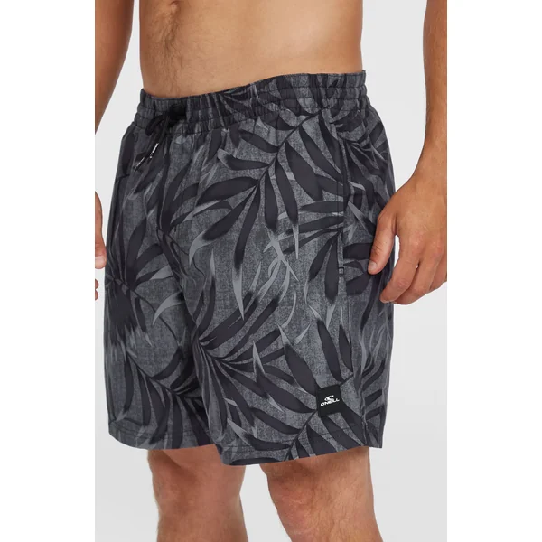 Short de bain Cali Floral 16'' | Black Dipped Leaves