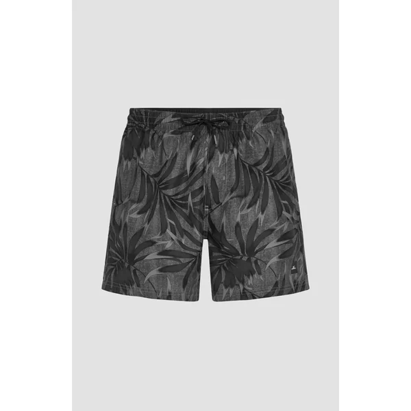 Short de bain Cali Floral 16'' | Black Dipped Leaves