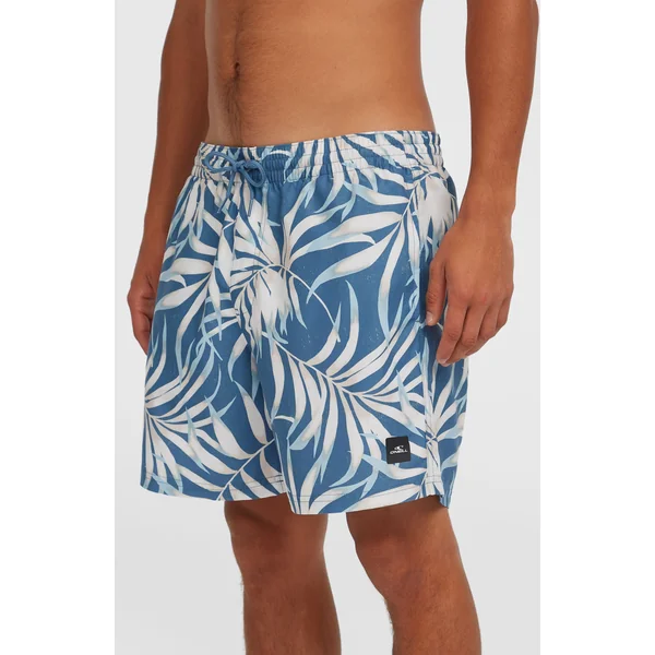 Short de bain Cali Floral 16'' | Blue Dipped Leaves