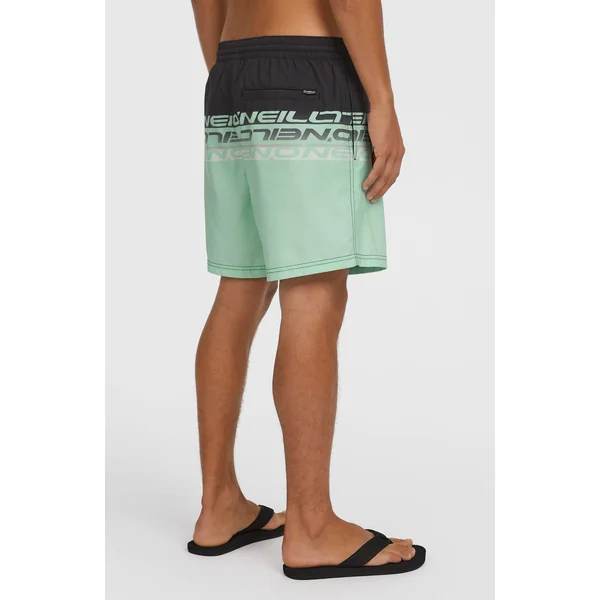 Short de bain Cali Stripe 16 | Green/Black Upside Down Clean