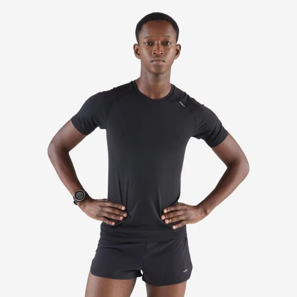 Short de running homme - Kiprun run 500 confort split noir