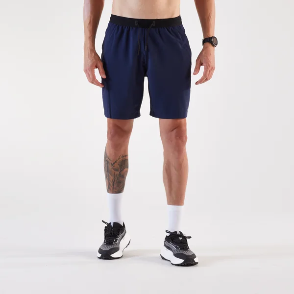 Short de running Homme - KIPRUN Run 500 Dry bleu acier