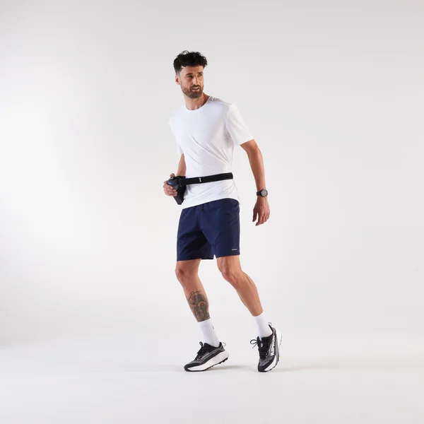 Short de running Homme - KIPRUN Run 500 Dry bleu acier