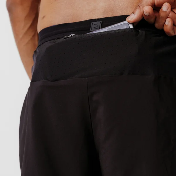 Short de running respirant Homme - KIPRUN Run 500 Dry Noir