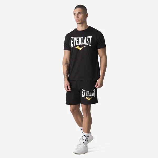 Short en coton pour homme, noir