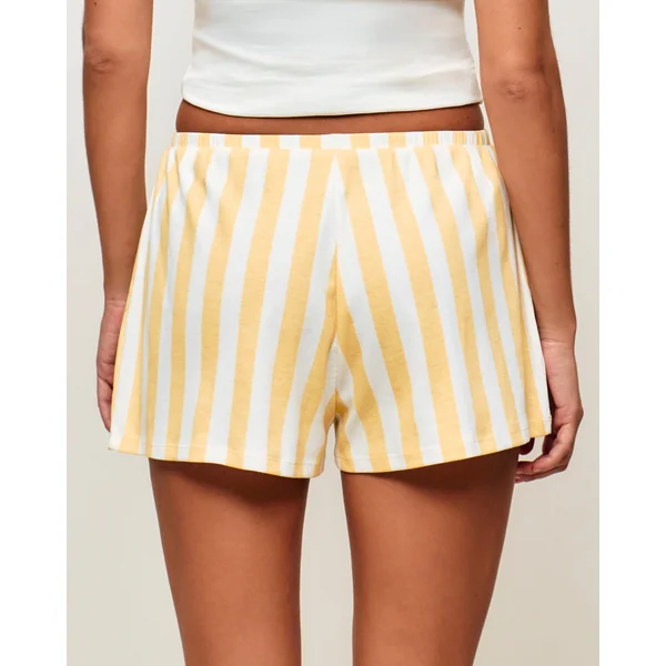 Short en jersey côtelé à rayures