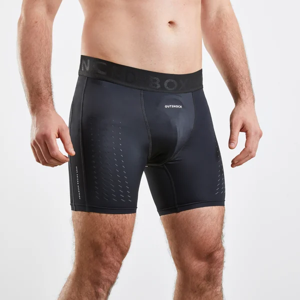 SHORT+COQUILLE FLEXIBLE COMBAT HOMME NOIR