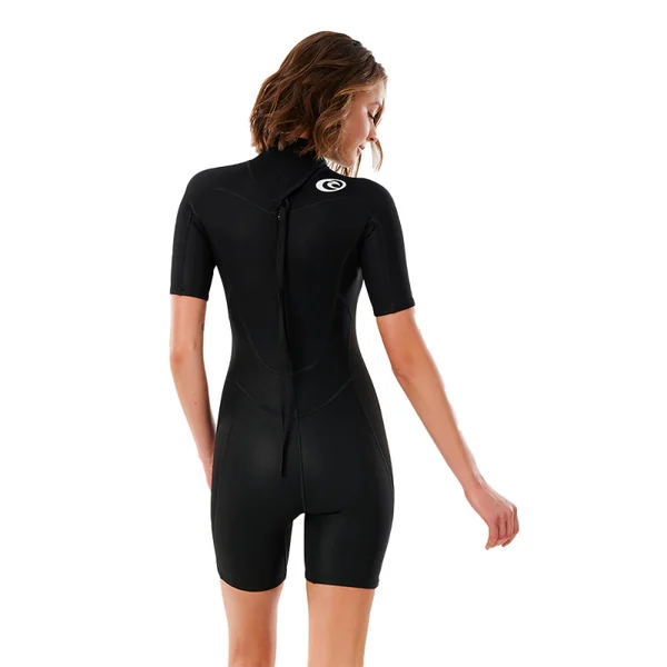 Shorty Femme Rip Curl Freelite 2mm backzip manches courtes noir