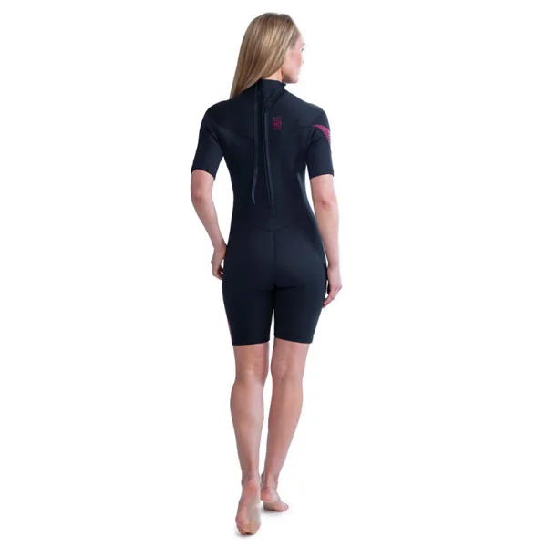 SHORTY JOBE SAVANNAH 2MM POUR FEMME BACKZIP NOIR ROSE