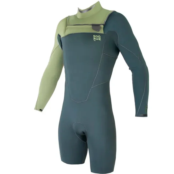 Shorty manche longue Sooruz Fighter 3/2mm Front zip Green