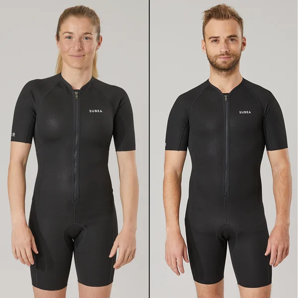 Shorty néoprène sous-combinaison de plongée sous-marine SCD 1mm noir/gris