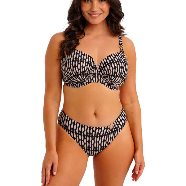 Slip Bikini taille mi-haute noir Fantasie Bain
