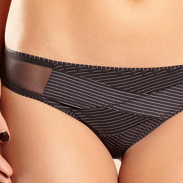 Slip noir rayures blanches Chantelle