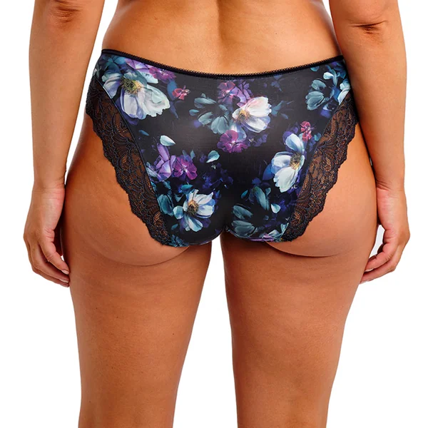 Slip noir à motifs fleuris Fantasie