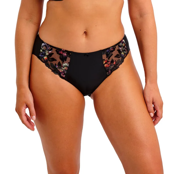 Slip noir à motifs fleuris Fantasie