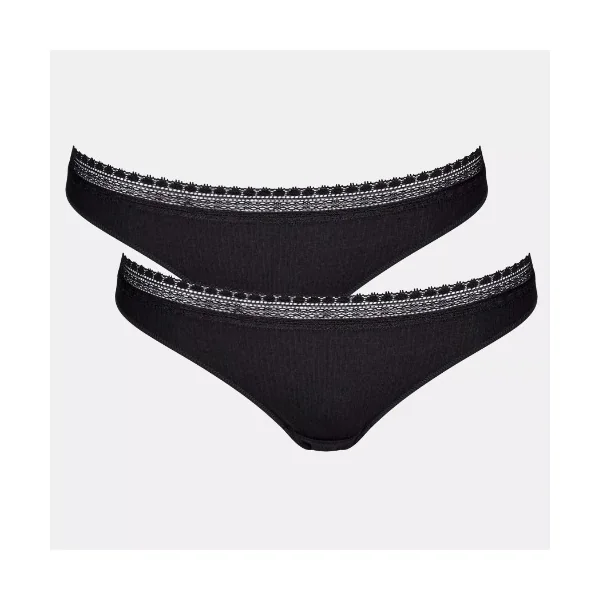 Sloggi GO Ribbed noir slip brésilien