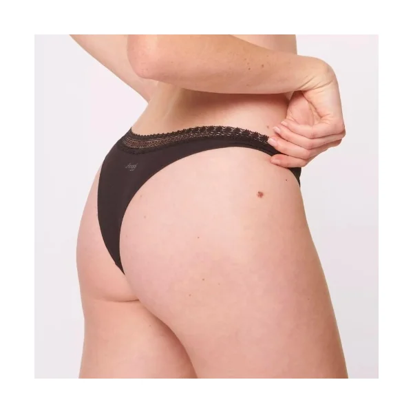 Sloggi GO Ribbed noir slip brésilien