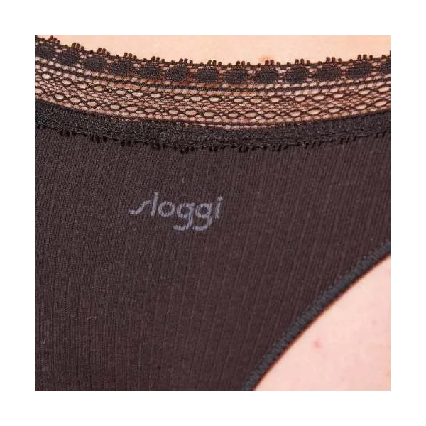 Sloggi GO Ribbed noir slip brésilien