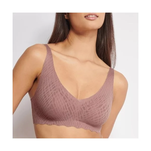 Sloggi Zero Feel Bliss marron soutien-gorge sans armatures en dentelle